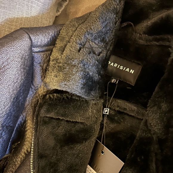 ASOS Parisian faux fur trim aviator jacket in black - Picture 5 of 5